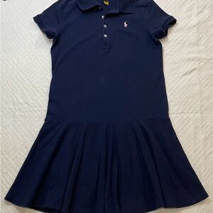 Polo Ralph Lauren Girl’s Dress Ruffle Dark Blue Large (14-16)